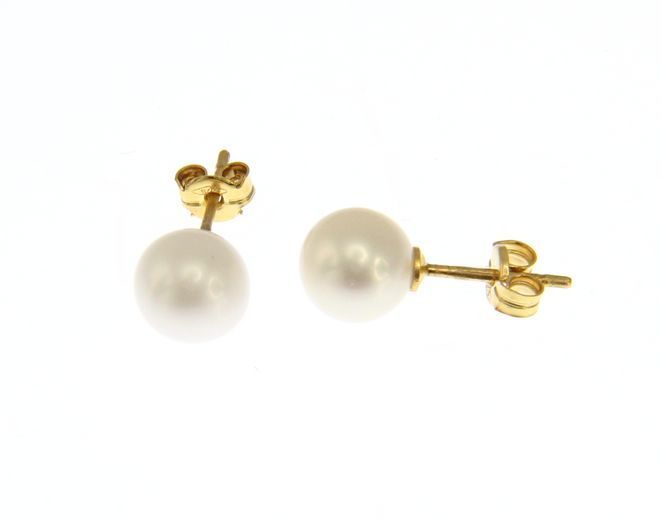 Golden earrings 9k with pearls (code S174287)